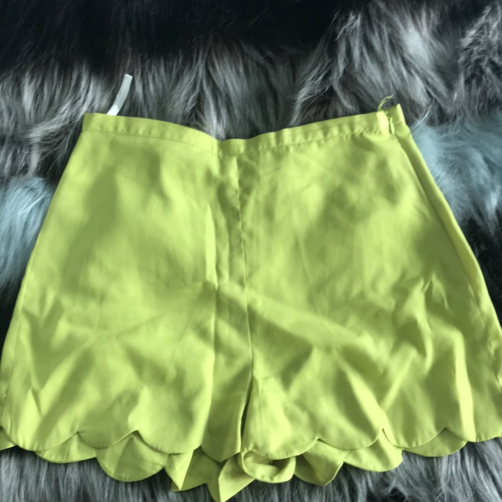 Ark & Co Scalloped Lime Green Shorts